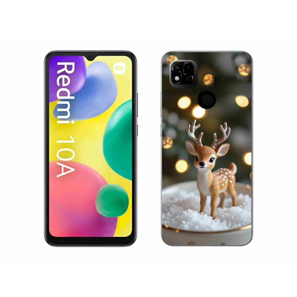 Gelový kryt mmCase na Xiaomi Redmi 10A - roztomilý vánoční jelen