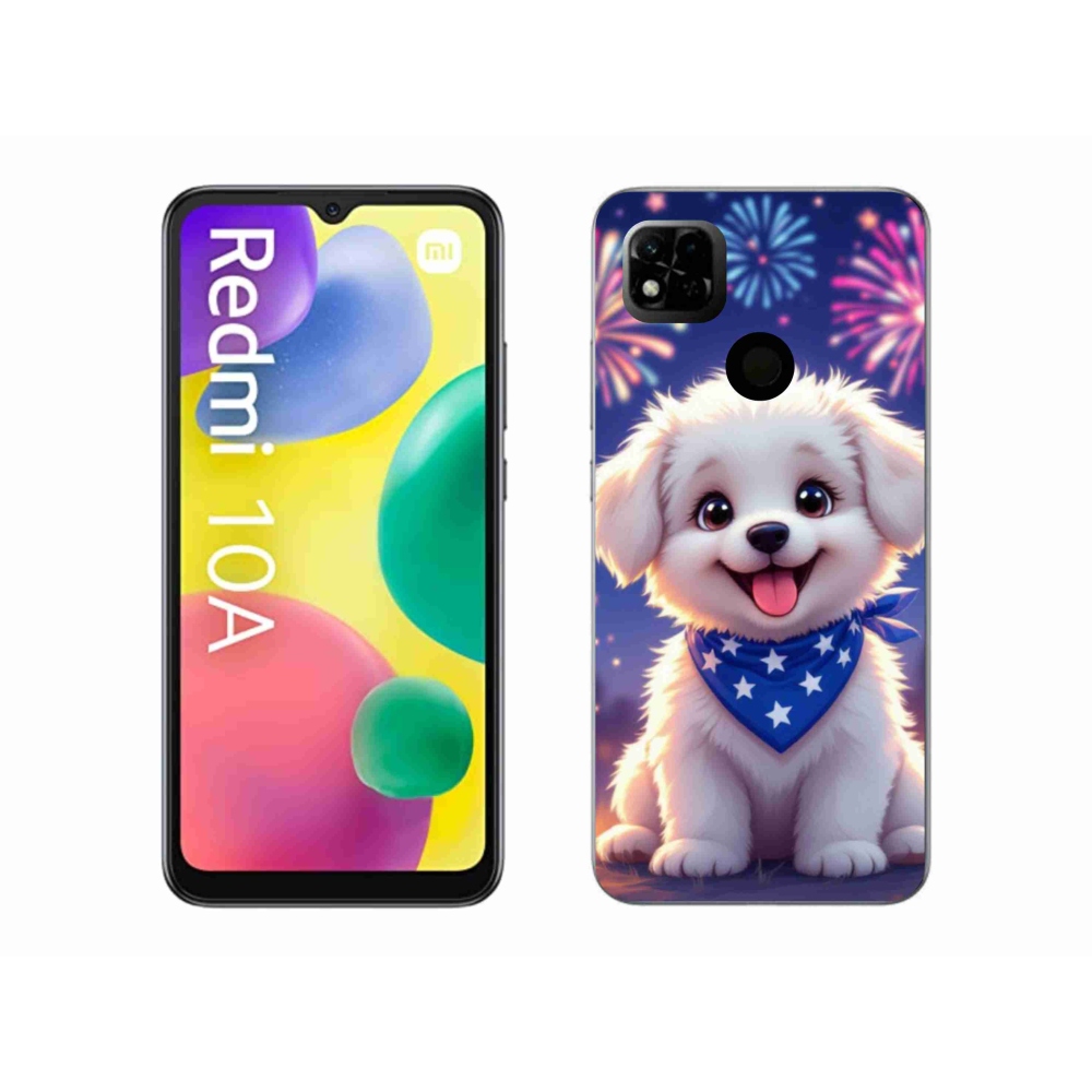 Gelový kryt mmCase na Xiaomi Redmi 10A - slavnostní štěně