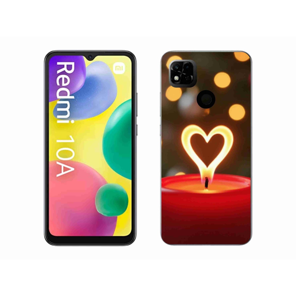 Gelový kryt mmCase na Xiaomi Redmi 10A - srdce z plamene
