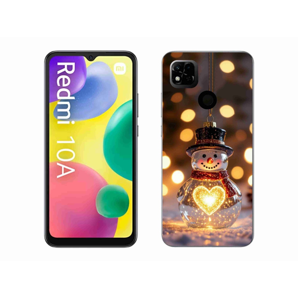 Gelový kryt mmCase na Xiaomi Redmi 10A - svítící vánoční sněhulák