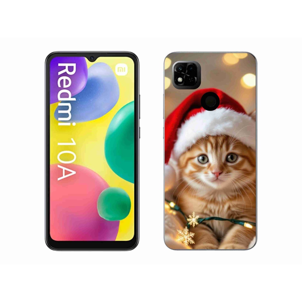 Gelový kryt mmCase na Xiaomi Redmi 10A - vánoční kotě