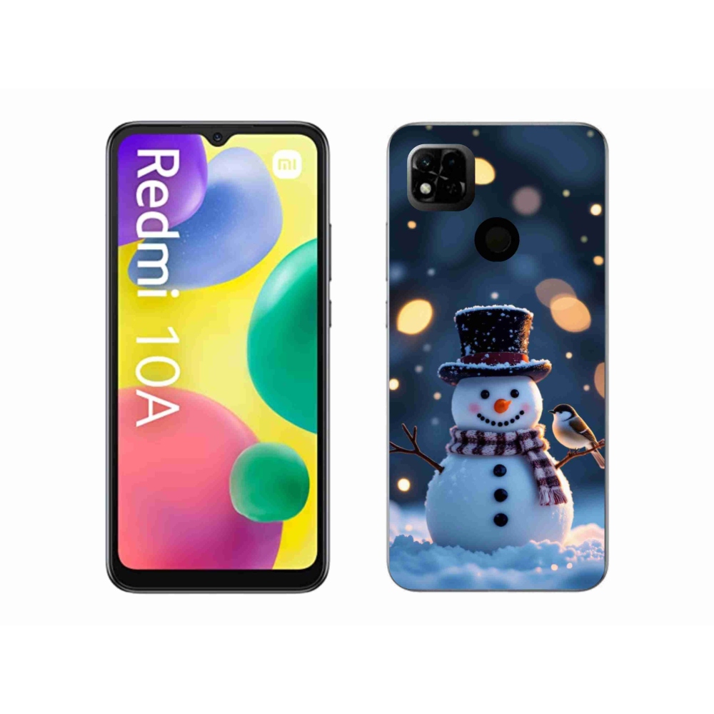 Gelový kryt mmCase na Xiaomi Redmi 10A - vánoční sněhulák