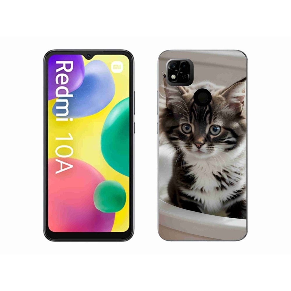 Gelový kryt mmCase na Xiaomi Redmi 10A - zvědavé kotě