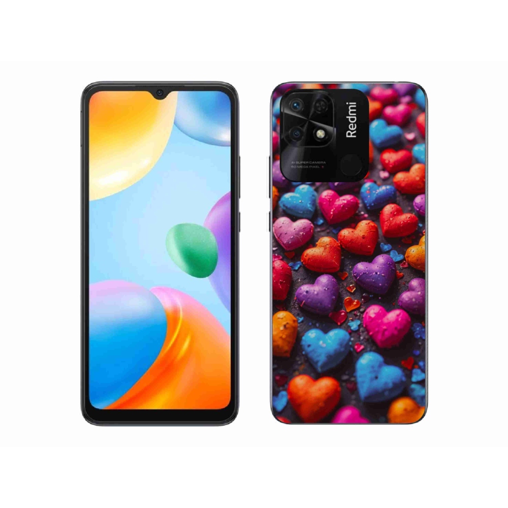 Gelový kryt mmCase na Xiaomi Redmi 10C - barevná srdce