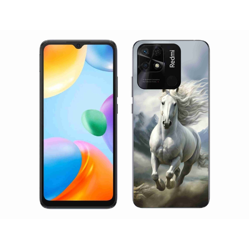 Gelový kryt mmCase na Xiaomi Redmi 10C - běžící bílý kůň 3