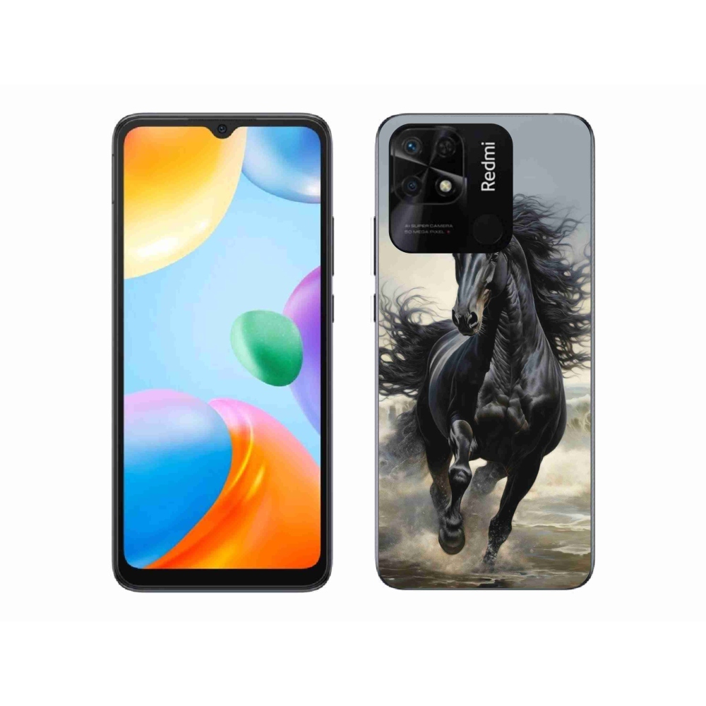 Gelový kryt mmCase na Xiaomi Redmi 10C - běžící černý kůň
