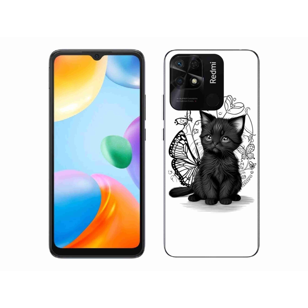 Gelový kryt mmCase na Xiaomi Redmi 10C - černé kotě