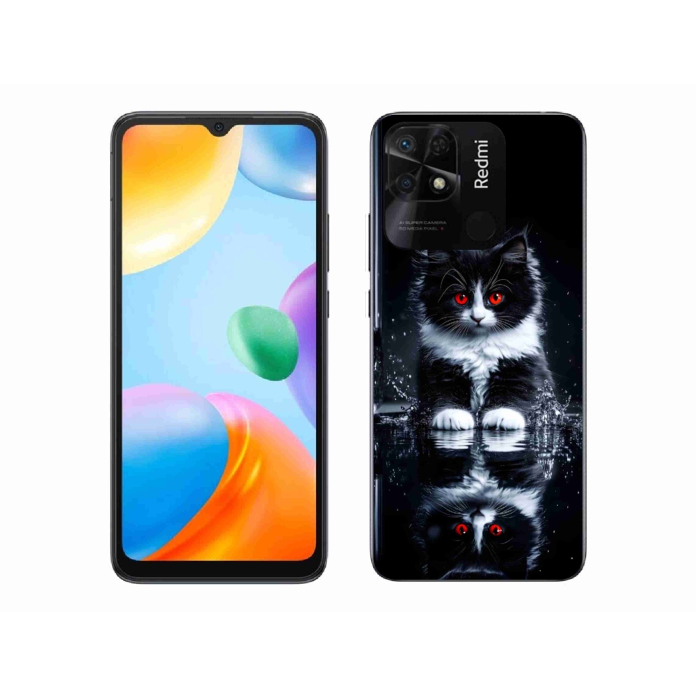 Gelový kryt mmCase na Xiaomi Redmi 10C - černobílé kotě
