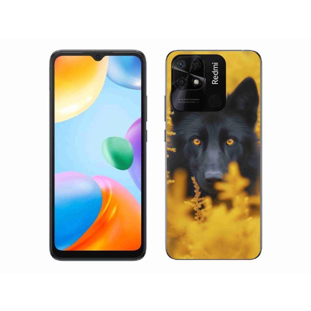 Gelový kryt mmCase na Xiaomi Redmi 10C - černý vlk 2
