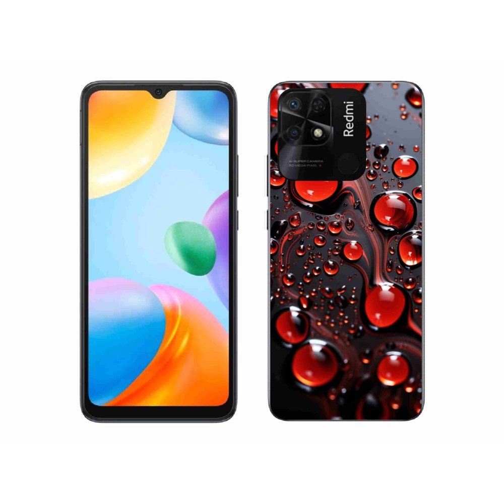Gelový kryt mmCase na Xiaomi Redmi 10C - červené kapky 2