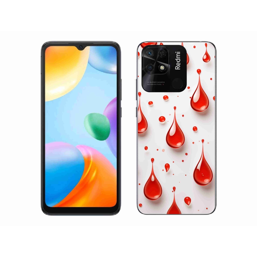 Gelový kryt mmCase na Xiaomi Redmi 10C - červené kapky