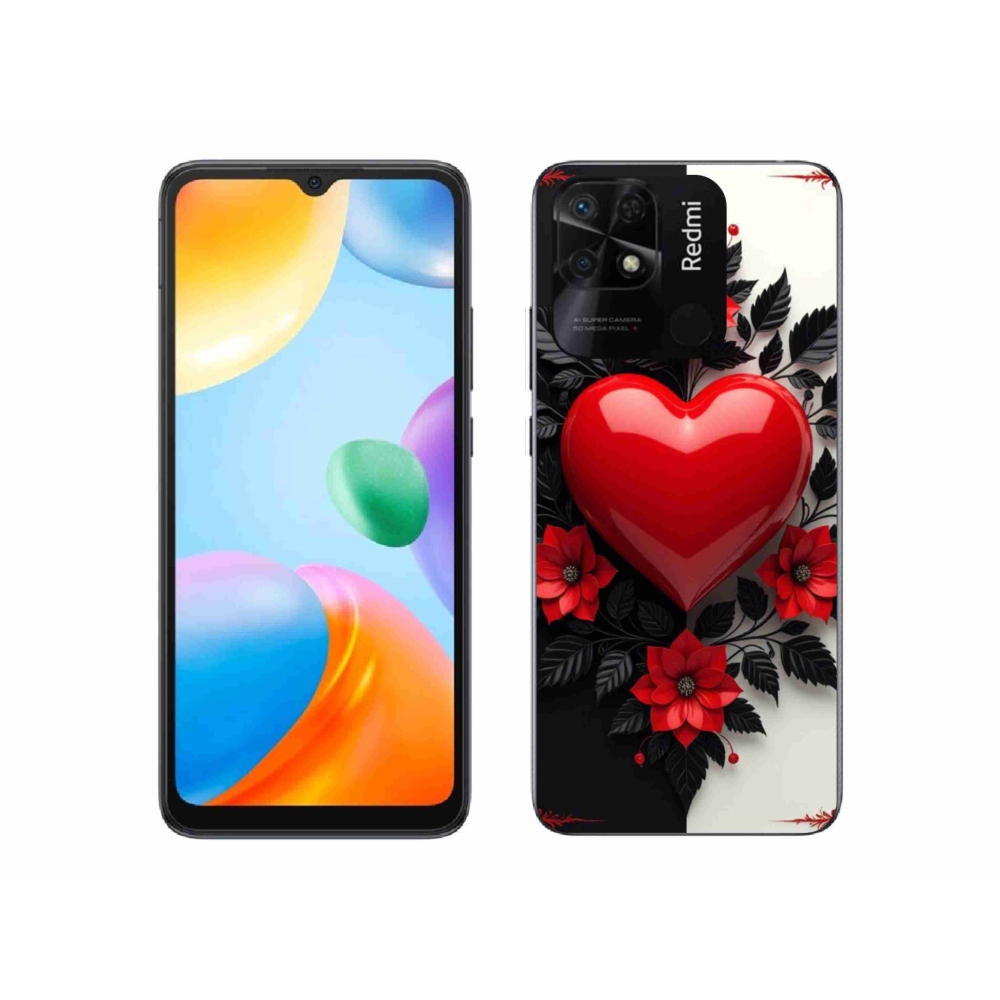 Gelový kryt mmCase na Xiaomi Redmi 10C - červené srdce