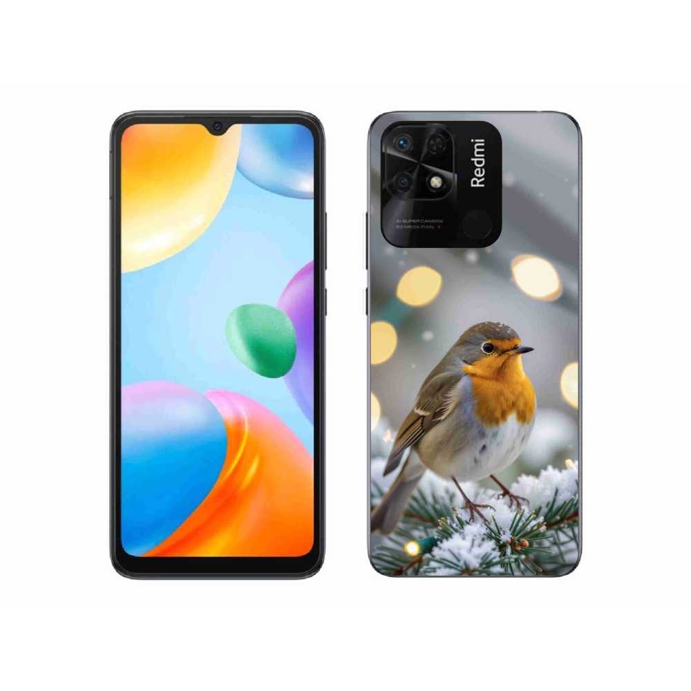 Gelový kryt mmCase na Xiaomi Redmi 10C - červenka v zimě