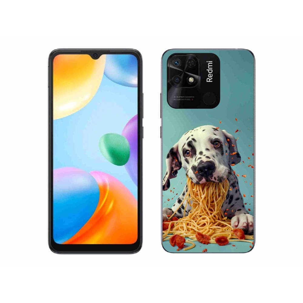 Gelový kryt mmCase na Xiaomi Redmi 10C - dalmatin a špagety