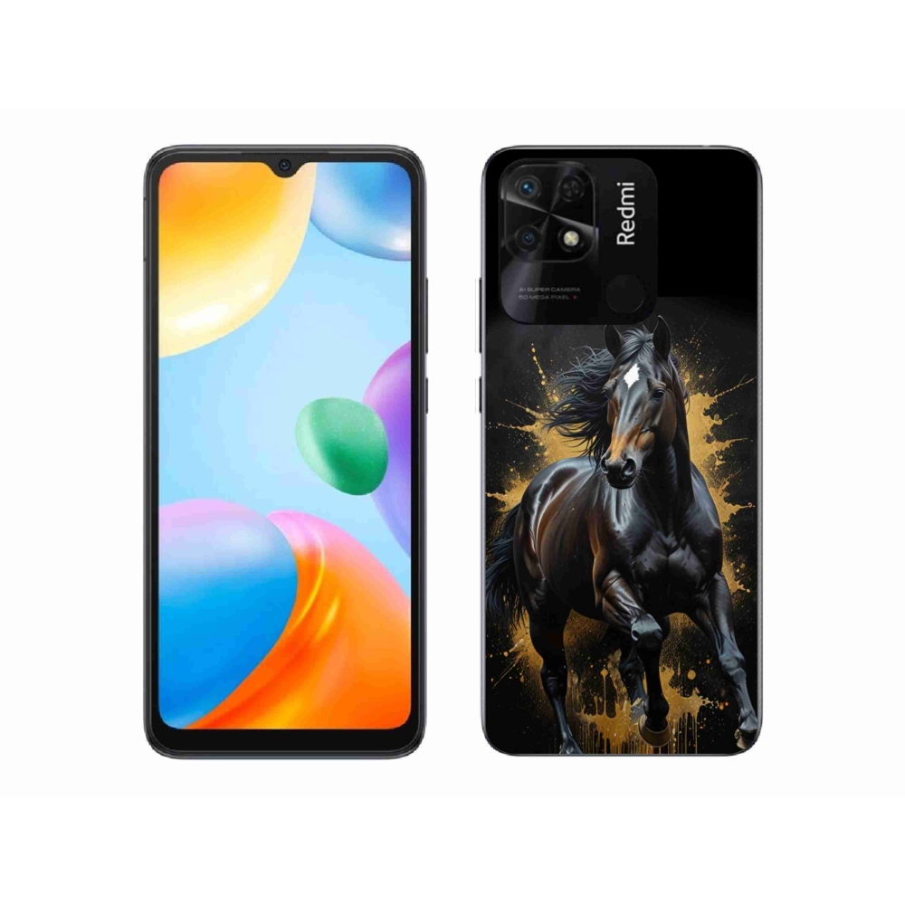 Gelový kryt mmCase na Xiaomi Redmi 10C - elegantní černý hřebec