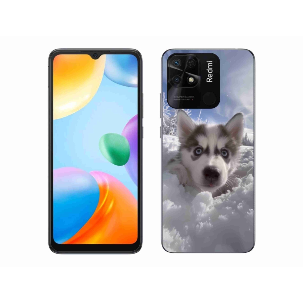 Gelový kryt mmCase na Xiaomi Redmi 10C - husky ve sněhu