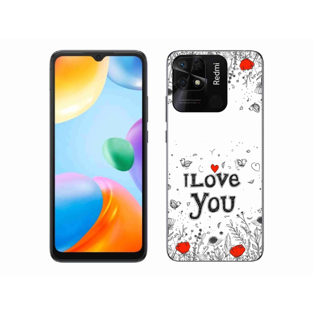Gelový kryt mmCase na Xiaomi Redmi 10C - I love you bílé pozadí