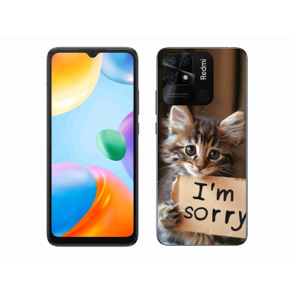 Gelový kryt mmCase na Xiaomi Redmi 10C - kočíčí omluva