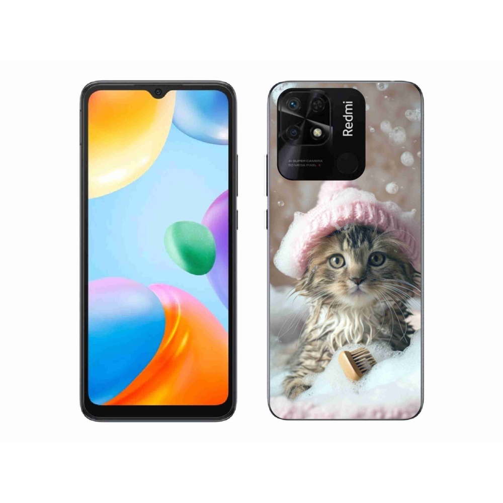 Gelový kryt mmCase na Xiaomi Redmi 10C - kotě a koupel