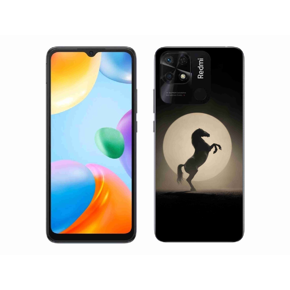 Gelový kryt mmCase na Xiaomi Redmi 10C - kůň v siluetě