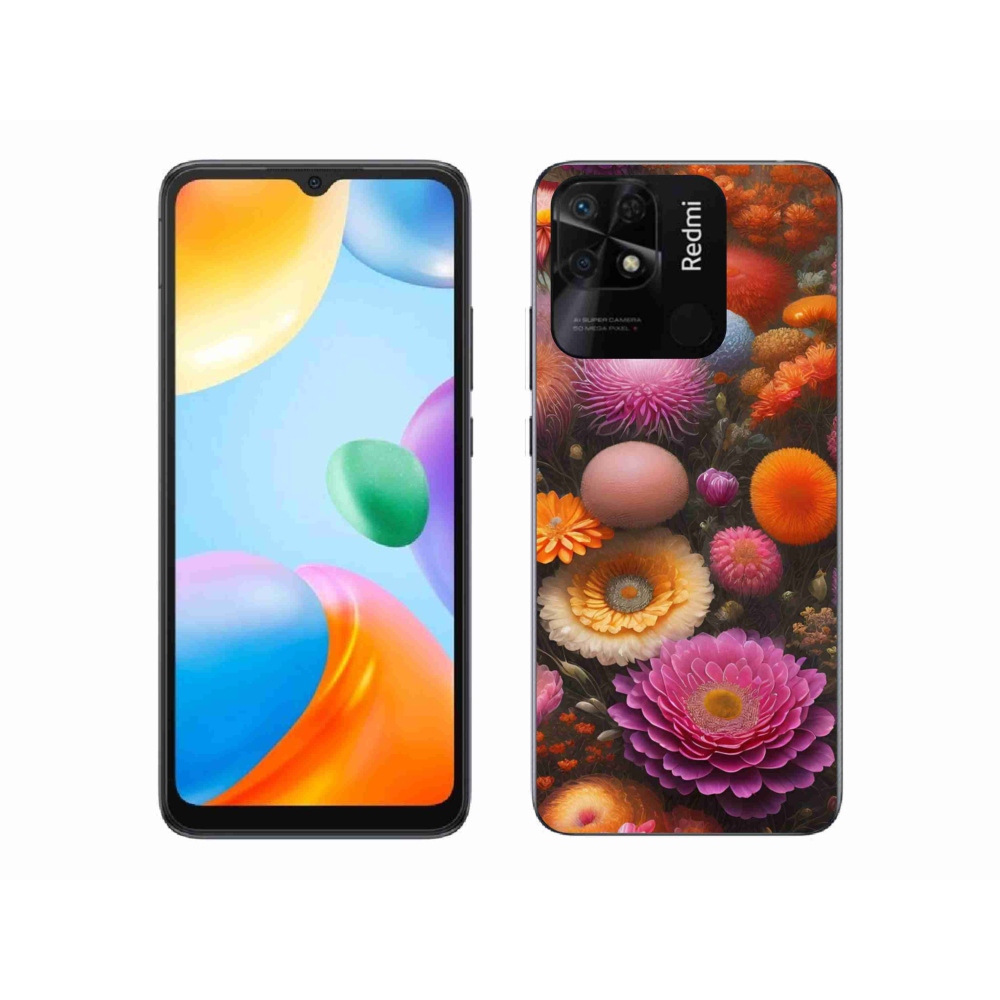 Gelový kryt mmCase na Xiaomi Redmi 10C - květinová kompozice