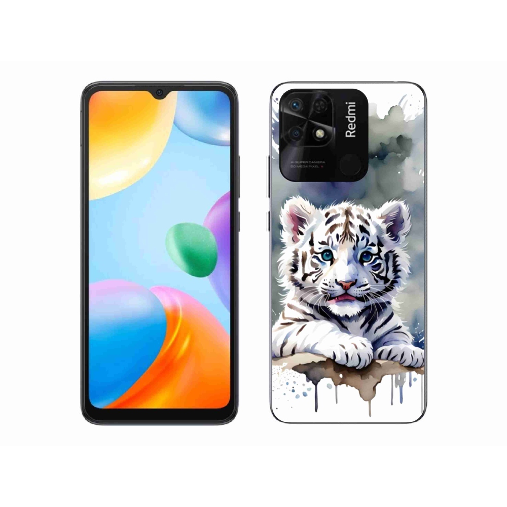 Gelový kryt mmCase na Xiaomi Redmi 10C - mládě bílého tygra