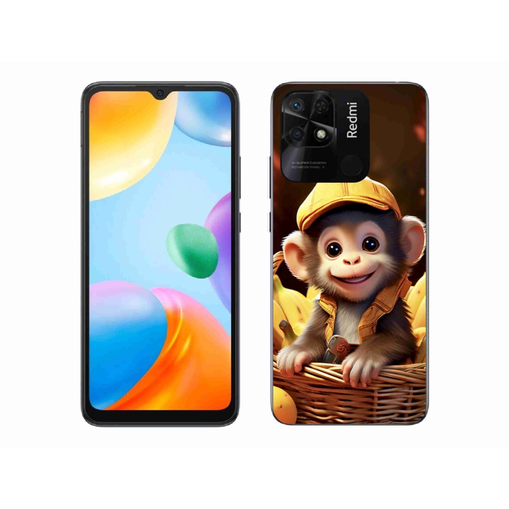 Gelový kryt mmCase na Xiaomi Redmi 10C - opice v košíku