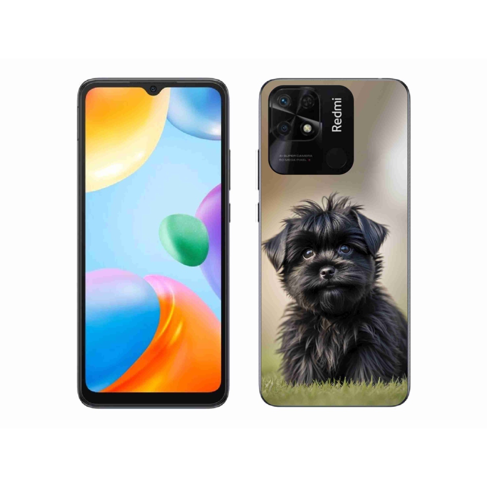 Gelový kryt mmCase na Xiaomi Redmi 10C - roztomilý černý pejsek