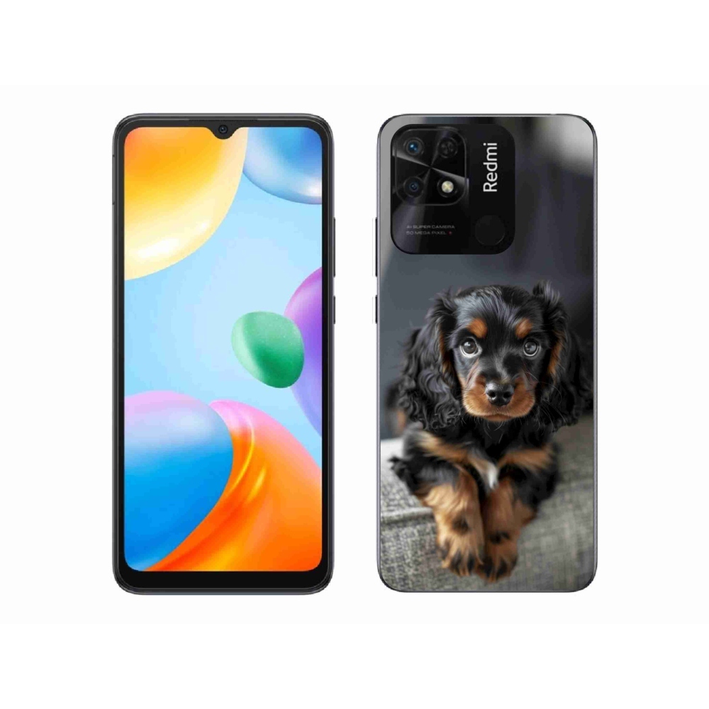 Gelový kryt mmCase na Xiaomi Redmi 10C - roztomilý dlouhosrstý jezevčík