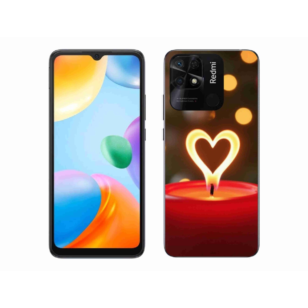 Gelový kryt mmCase na Xiaomi Redmi 10C - srdce z plamene