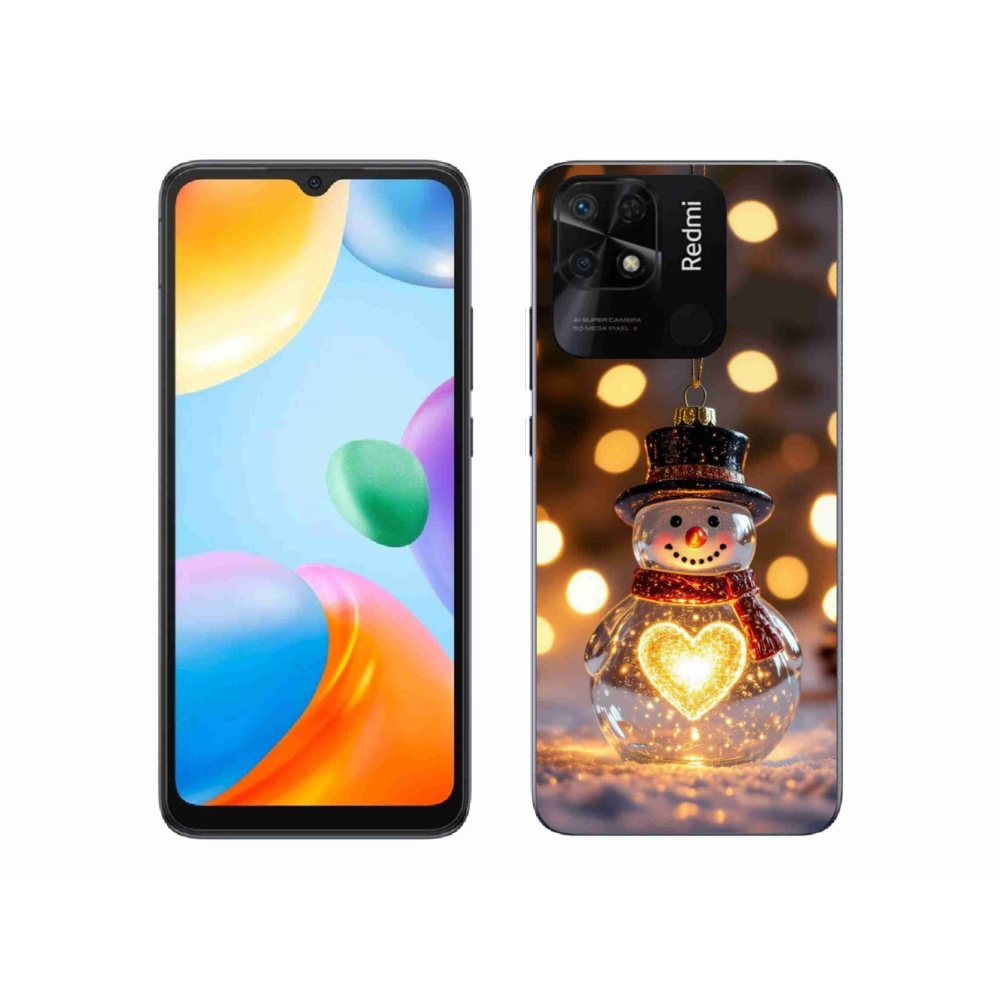 Gelový kryt mmCase na Xiaomi Redmi 10C - svítící vánoční sněhulák