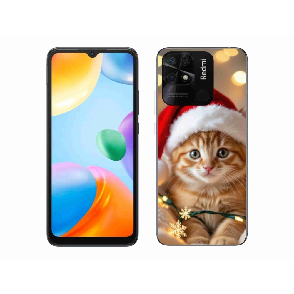 Gelový kryt mmCase na Xiaomi Redmi 10C - vánoční kotě