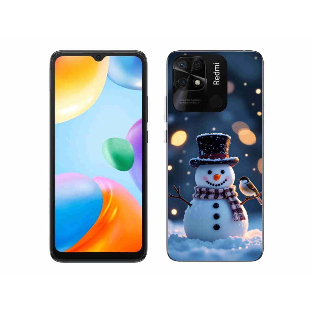 Gelový kryt mmCase na Xiaomi Redmi 10C - vánoční sněhulák
