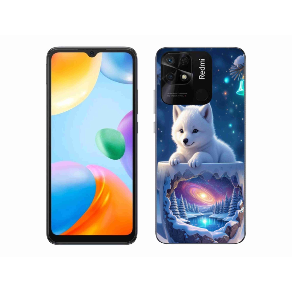 Gelový kryt mmCase na Xiaomi Redmi 10C - vánoční štěně