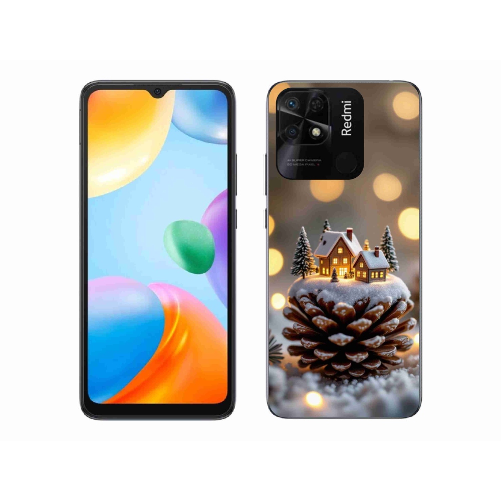Gelový kryt mmCase na Xiaomi Redmi 10C - zimní vesnička