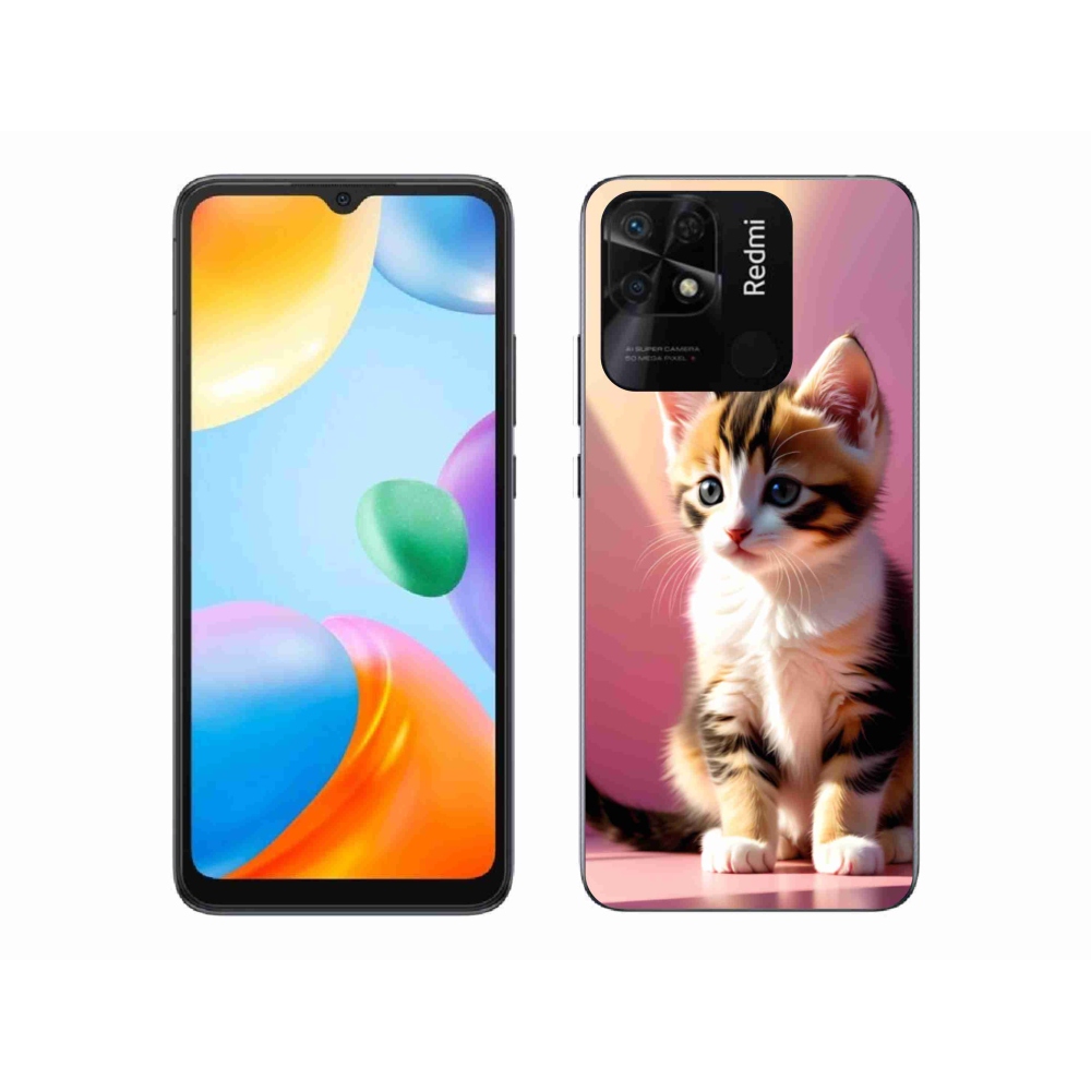 Gelový kryt mmCase na Xiaomi Redmi 10C - zvědavé kotě 2