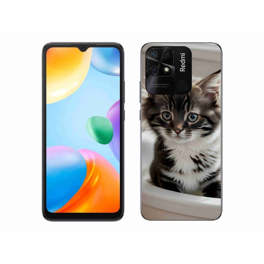 Gelový kryt mmCase na Xiaomi Redmi 10C - zvědavé kotě