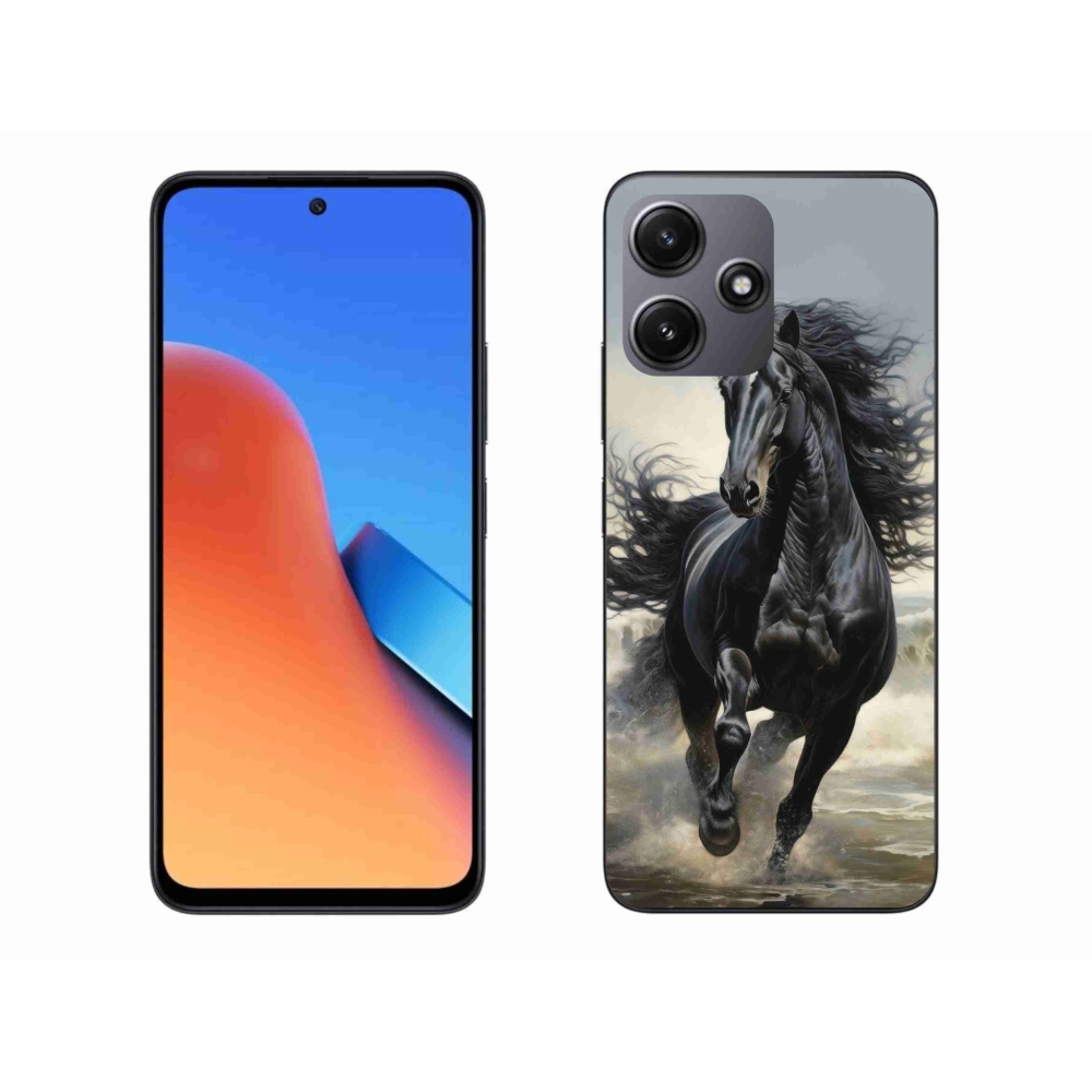 Gelový kryt mmCase na Xiaomi Redmi 12 5G - běžící černý kůň