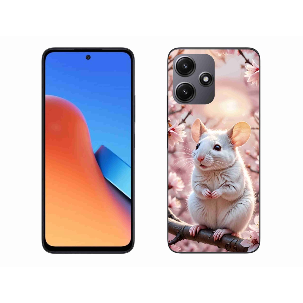 Gelový kryt mmCase na Xiaomi Redmi 12 5G - bílá myš na větvi