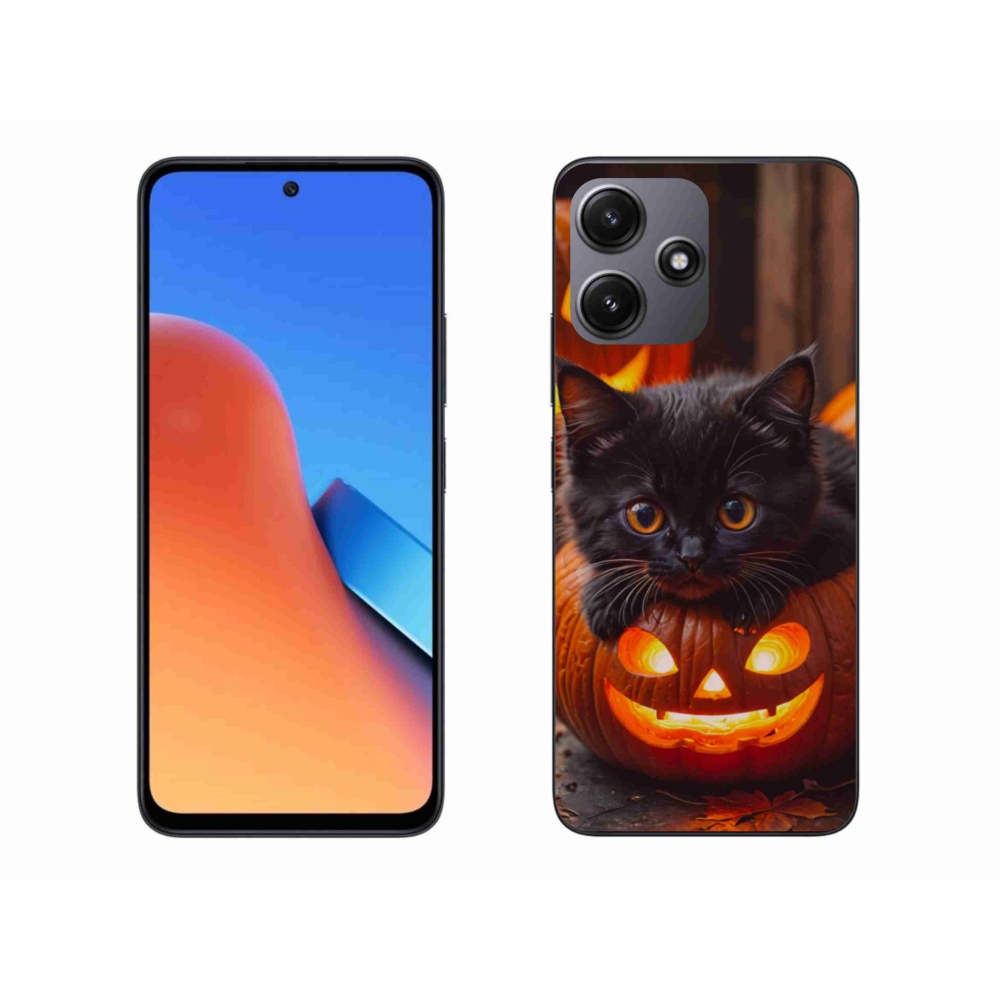 Gelový kryt mmCase na Xiaomi Redmi 12 5G - kotě a dýně