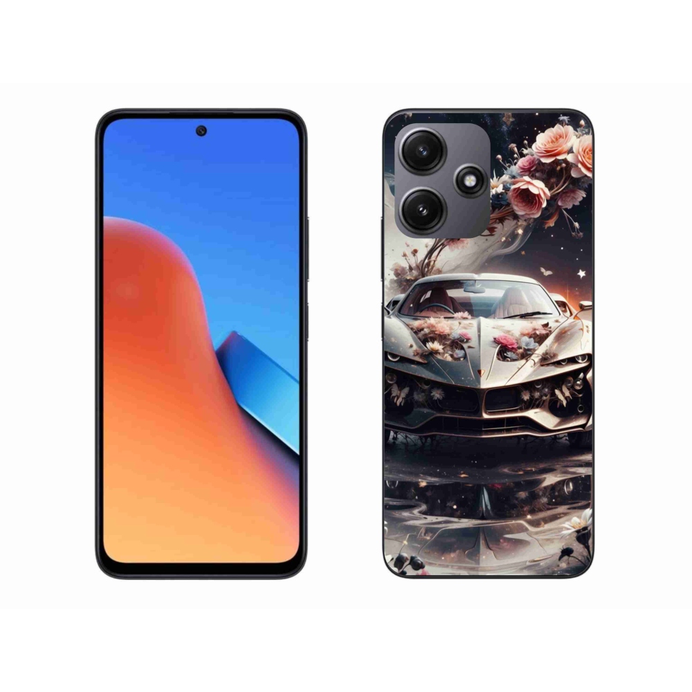 Gelový kryt mmCase na Xiaomi Redmi 12 5G - květinový sportovní vůz