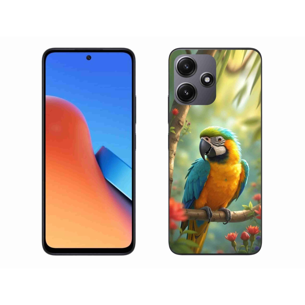 Gelový kryt mmCase na Xiaomi Redmi 12 5G - papoušek ara modrožlutá