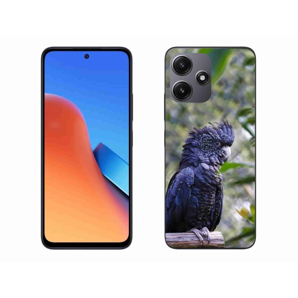 Gelový kryt mmCase na Xiaomi Redmi 12 5G - papoušek kakadu černý