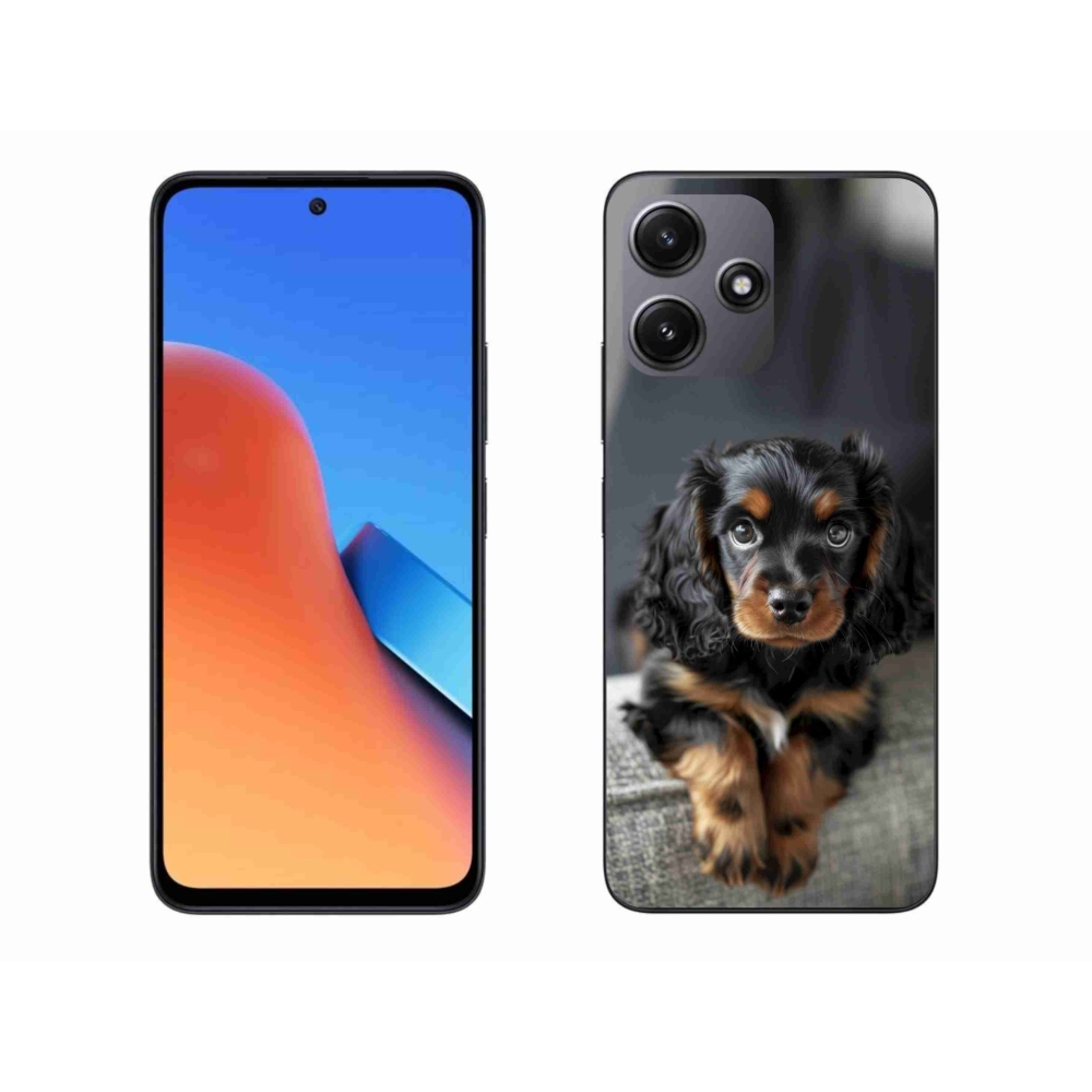 Gelový kryt mmCase na Xiaomi Redmi 12 5G - roztomilý dlouhosrstý jezevčík