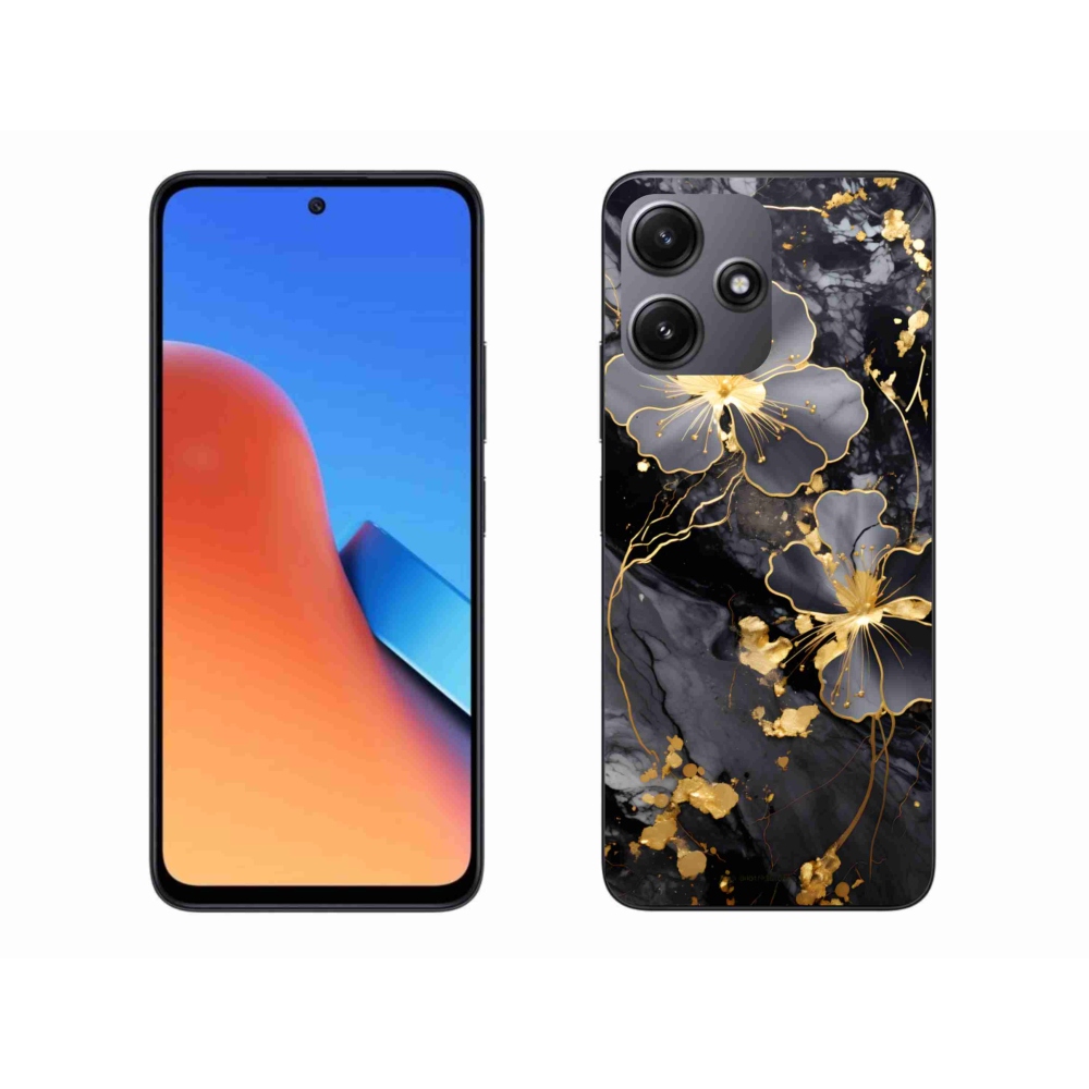 Gelový kryt mmCase na Xiaomi Redmi 12 5G - zlaté květy