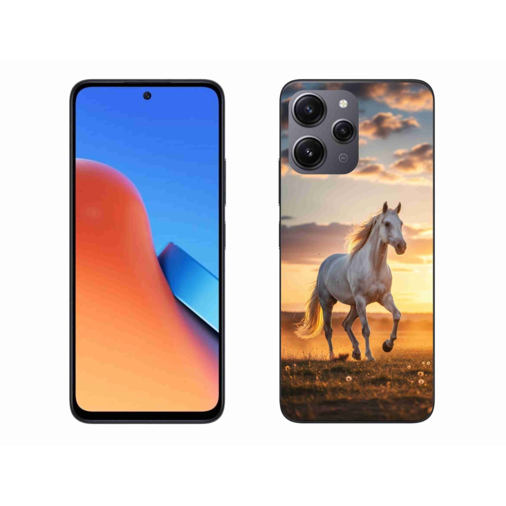 Gelový kryt mmCase na Xiaomi Redmi 12 - běžící bílý kůň 2