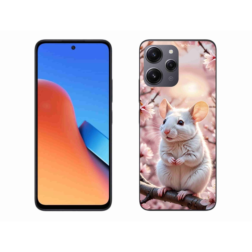 Gelový kryt mmCase na Xiaomi Redmi 12 - bílá myš na větvi