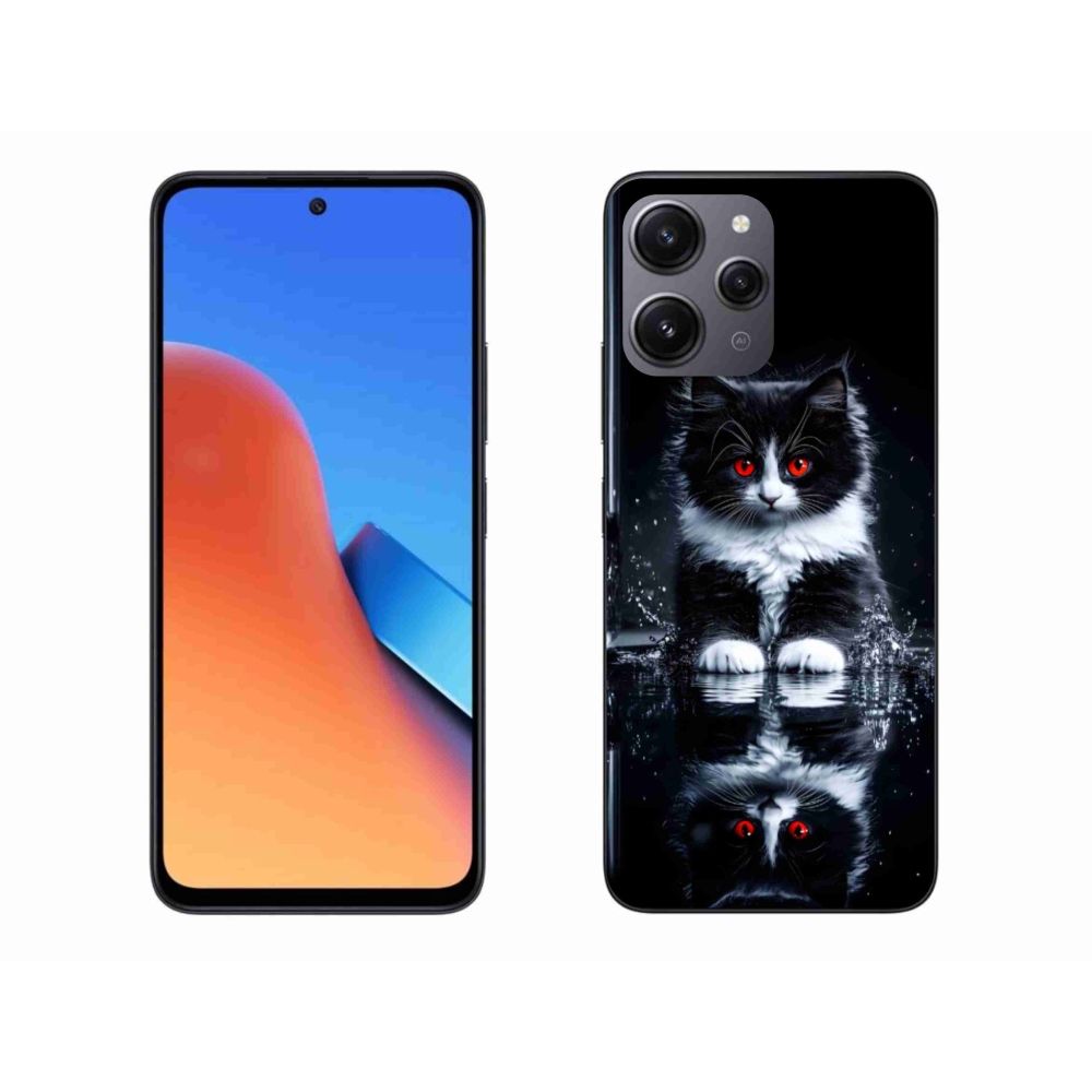 Gelový kryt mmCase na Xiaomi Redmi 12 - černobílé kotě