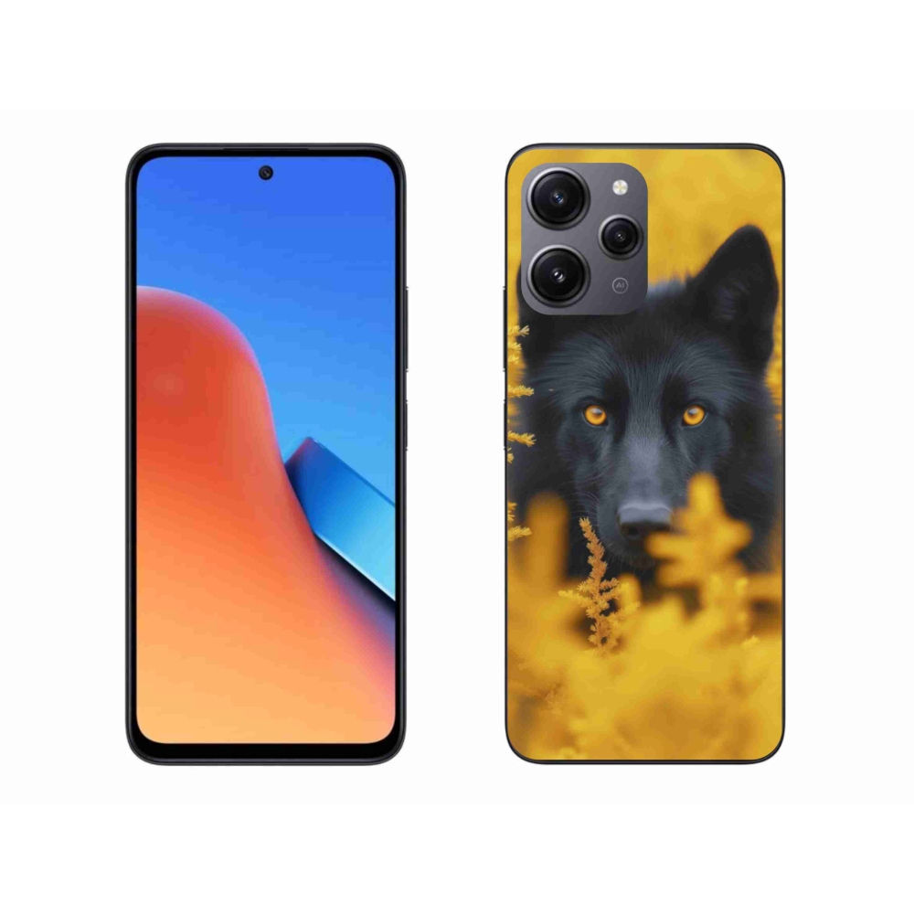Gelový kryt mmCase na Xiaomi Redmi 12 - černý vlk 2