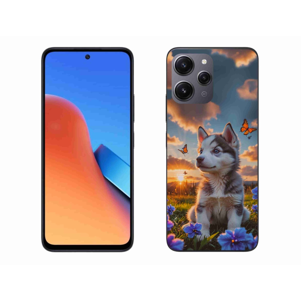 Gelový kryt mmCase na Xiaomi Redmi 12 - husky při západu slunce